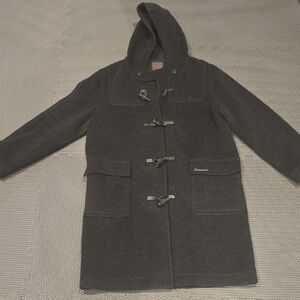 Men's Black Toggle Coat, Wool 80%
